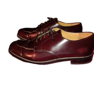 Cole Haan Mens 10.5 Shoes Calhoun Dress Oxford Split Toe Brown Burgundy Leather‎